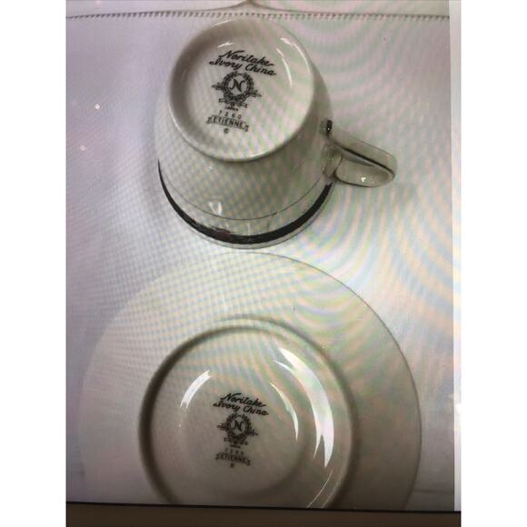 Noritake Ivory China ETIENNE Pattern Cup & Saucer Set Made In Japan 6 available - Picture 2 of 4